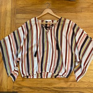 Maurice’s Lace Up V-neck Kimono Top